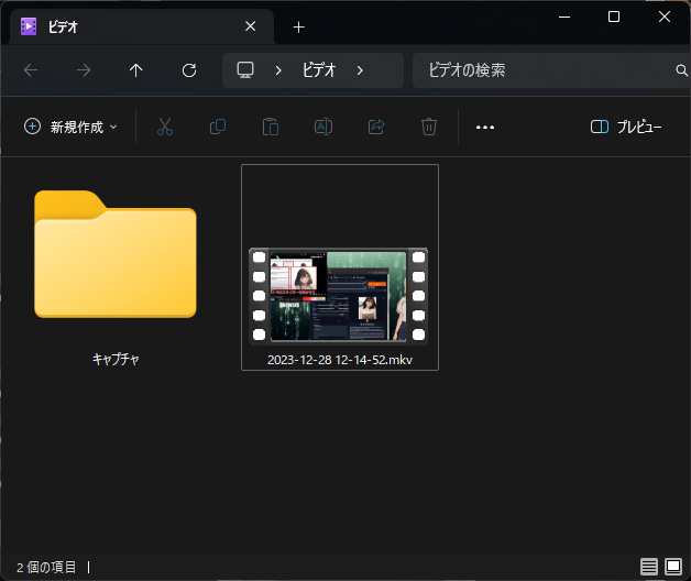 talking head anime 3 demoのアニメーションを 動画として保存 する：動画ファイルが保存されたフォルダ